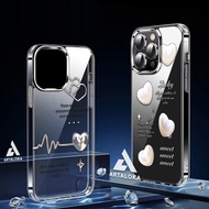 Glossy clear Case for iphone 13 11 PRO 12 12PRO 11 14PRO 14PLUS 15 16 X XS XR - LOVE MOTIF - NF03 - 