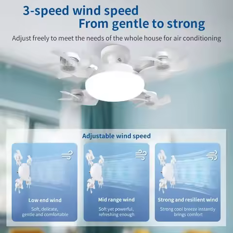 Fan Light 2-in-1 Drone Design Ceiling Fan Light 60W with Remote Control for Entrance Hall Family Cor