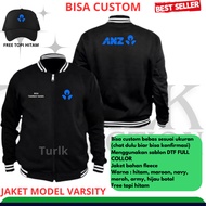 HITAM Bank ANZ Jacket Custom Varsity Jacket Bank ANZ Free Black Hat