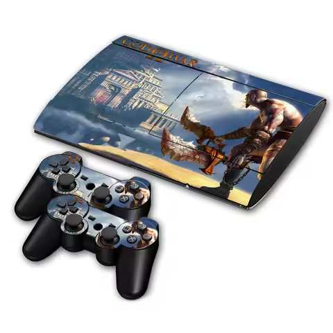 Game God of War Skin Sticker Decal for PS3 Slim 4000 Console and Controllers For PS3 Super Slim Skin