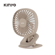 KINYO夾/立式充電風扇/ 奶茶/ 5.5吋/ UF-2642MT