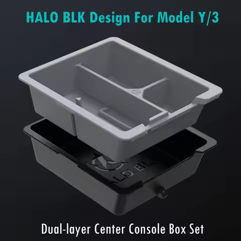HALO BLK For Tesla Model Y 2021-2024 & Model 3 2021-2023 Premium Silicone Center Console Organizer B