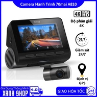 70mai Dash Cam A810 (Full Front & Rear Camera), Full HD Resolution, 24/7 GPS Vehicle Monitoring