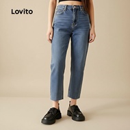 Lovito Vintage Plain Retro British Style Tali Ikat Kasut Loafer Hitam Kulit Perempuan Jk Boat Shoes 