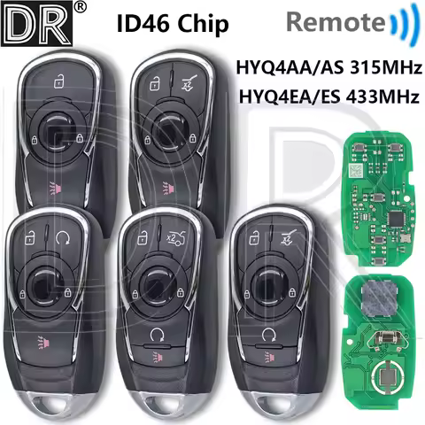 Great ID46 Chip HYQ4AA/AS 315MHz HYQ4EA/ES 433MHz Proximity Car Remote Key For Buick Regal Enclave L