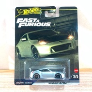 HOT WHEELS PREMIUM NISSAN 370Z FAST & FURIOUS SILVER DIECAST HOTWHEELS
