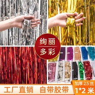 Rain Silk Curtain Colorful Door Curtain Wedding Props Party Decoration Christmas Door Curtain Backgr