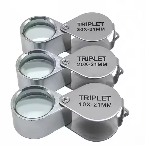 Metal Jewelry Magnifying Glass Jewelers Eye Tool Jewellery Folding Loupe Glass Lens Magnifying Tripl