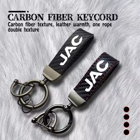 Carbon Fiber Leather Car Keychain Key Ring Chain Auto Accessorie For JAC S2 J3 Board Refine J5 J6 J7