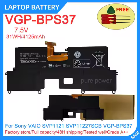 New Laptop Battery VGP-BPS37 7.5V 31WH 4125mAh High Quality For Sony VAIO SVP1121 SVP11227SCB VGP-BP