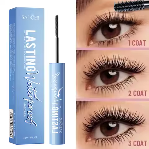 5D Waterproof Mascara Lengthening Eyelashes Women's Make-up Waterproof Mascara Black Silk Fibre Masc