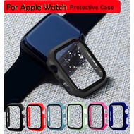 For Apple Watch Case Tempered Glass Full Screen Protector + Case iWatch 7 6/SE/5/4/3/2/1 For Apple Watch 44mm/42mm/40mm/38mm/T500/T5/T55/W34 Apple Watch 7 Case