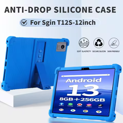 For Sgin T12S 12inch Case Tablet Shockproof Cover Android 13 Tablet Soft Silicon Stand Protective Sh
