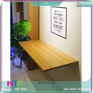 Bàn gấp treo tường 40x80Cm gỗ Tự nhiên bản lề 45kg-BTT-40X80