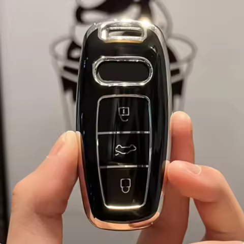3 Buttons TPU Remote Key Fob Case Cover for Audi A6 A6L A7 A8 A8L A3 E-tron 55 Q7 Q8 C8 2019 2020 20