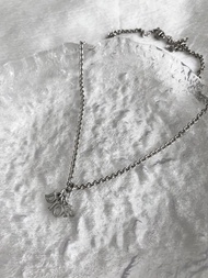 【日本直送 名牌中古包】Christian Dior 迪奧 項鍊 銀色 Dior Logo 吊飾 vintage btpku8