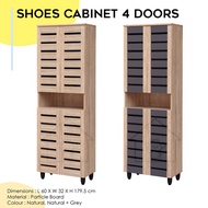 Tall Shoe Cabinet 4 Door Space Saving With Ventilation Shoe Rack Shoe Storage Cabinet