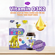 Combo 3 hộp Vitamin hỗ trợ chống còi xương, tăng chiều cao cho trẻ sơ sinh và trẻ nhỏ LineaBon K2 + D3