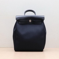 HERMES(愛馬仕) HERBAG a dos zip 雙肩包 89黑色 帆布 Z刻 銀扣