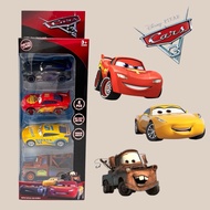 Toy set of 4 metal Mcqueen cars with flywheel - Mc queen character car kingdom lightning mcqueen mcq