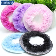 STUDYTOOL 1Pc Dot Girl Women Bun Cover Snood Hair Net Nets Latin Ballet Dance Skating Crochet Snoods