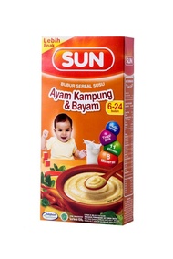 WEGO!! Sun by Indofood Bubur Bayi Sereal 6+ / MPASI Ayam Kampung & Bayam 120g