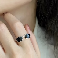 Cute Eyeglasses Statement Rings for Women Open Black Enamel Sunglasses Finger Rings