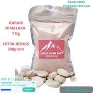 Garam Himalaya 1 kg  Extra Bonus 250 Gram / Pink Himalayan Salt - Fine Grade / Garam Himalaya Asli Halus / Natural Himalayan Pink Salt  BPOM - BISA COD - GRATIS ONGKIR
