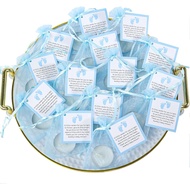 50pcs Tea Light Candles Set for Baby Shower Party Favors, Christening Favors for Guests, Baby Boy Ge