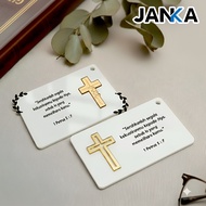 GANTUNGAN JANKA Acrylic Bible Verse Keychain 2mm Thick Leaf Box Shape Custom Spiritual Theme Verse B