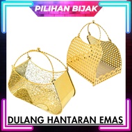 Dulang Hantaran Emas Gold Metal Basket With Handle Wooden Tray Perkahwinan Tunang Mas Kahwin Dulang 