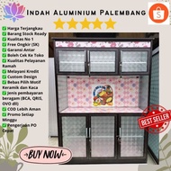 RAK PIRING 3 PINTU MINIMALIS ALUMINIUM PALEMBANG