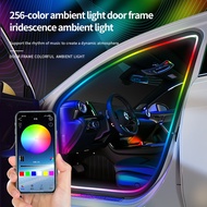 Car door frame iridescent LED ambient light flow iridescent wireless invisible wiring free ambient l