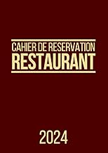 Cahier de réservation restaurant 2024: 2 pages par jour (Déjeuner / Dîner), 365 jours, avec dates et