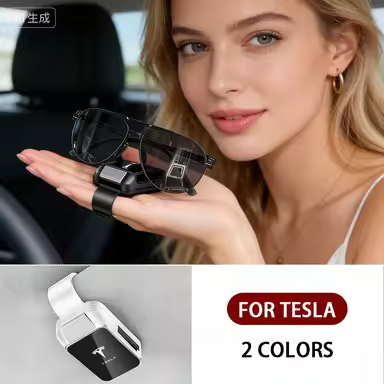 Car Sun Visor Glasses Clips Interior Eyeglasses Storage Holder Compact Storage for Tesla Model 3 S X