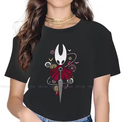 Hollow Knight Silksong Girls T Shirt Kick Hornet Female Tops 5XL Harajuku Kawaii Tees Ladies Cotton 
