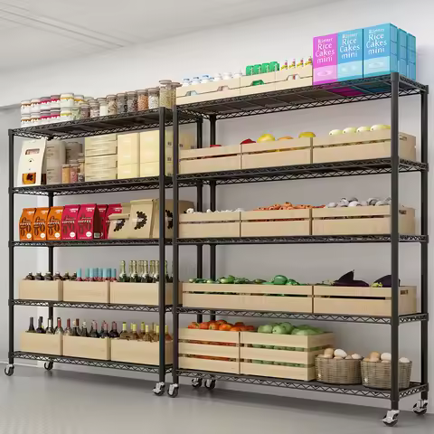 Heavy Duty Storage Shelves 59.06" W Wire Shelving Unit with Wheels 3125LBS NSF Metal Shelves for Sto