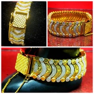 Bermutu Kuality Tinggi Emas Korea Gelang Tangan/bangle besar(+/-2cm)2 warna (Emas Putih dan Emas,San