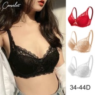 CORSELET Transparent Skintone Nude Black White Bra Sexy Lace Bra Balconette Plus Size Bra For Woman With Wire Big Boobs Breast Chest Brassiere Lace  Women With Foam Breathable