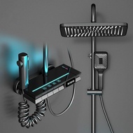 Gun Gray Digital Display Atmosphere Light Shower Set Shower Bathroom Household Bathroom Bath Sprinkl
