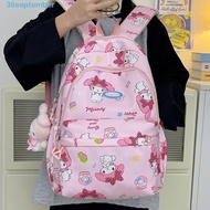 SEPTEMBER Melody Backpack, Nylon Large Capacity Cartoon Rucksack, Durable Printed Soft Kite Anime School Bag Kids