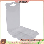 100 Packs Wax Melt Clamshells Molds Square, 6 Cavity Clear Plastic Cube Tray for Candle-Making & Soa