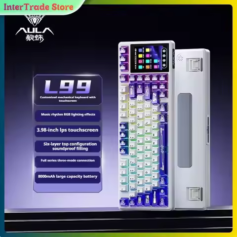 AULA L99 Screen Display Hot Swap Wireless Mechanical Keyboard Customized RGB Tri Mode Gaming PC Offi