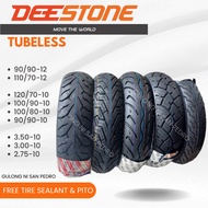 Deestone Tubeless 90/90-10, 2.75x10, 3.00x10, 3.50x10, 100/80-10, 100/90-10, 120/90-10, 120/70-10