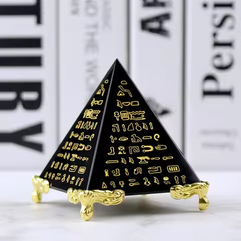 Egypt Crystal Obsidian Pyramid Model Natural Energy Healing Feng Shui Home Decor Living Room Decorat
