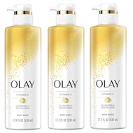 Olay Body Wash with Vitamin C & B3, Nourishing & Revitalizing, 17.9 FL.OZ (530 ml) - Pack of 3