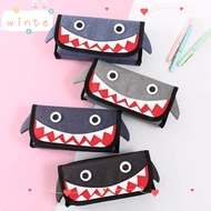 WINTE Pencil , Large Capacity  Cloth Shark Pencil Bags, Korean Version  Cloth Pencil Cases for Boys
