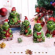 FKILLA Grinch Statue, Crafts Merry Christmas Grinch Figure, Scene Model Resin Grinch Ornament
