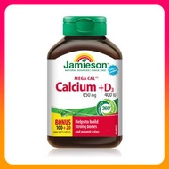Jamieson - 高濃鈣 650 毫克 + 維他命D3 400IU 120 粒 超值加量裝 骨骼關節牙齒健康 (效期: 09/2028*)