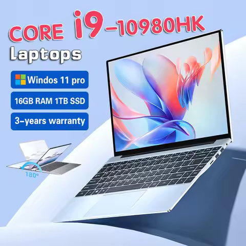 Windows 11 Pro 15.6" Ultra Slim Portable Laptop Core i9 10980HK 16GB RAM 1TB SSD Fingerprint Backlig